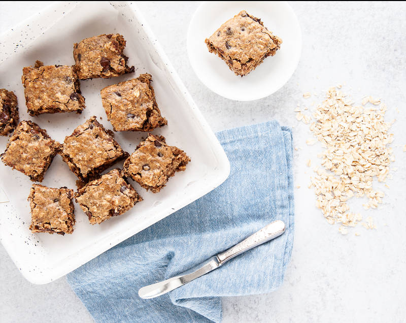 Chocolate Almond Oat Bars From The Food Doula Cookbook